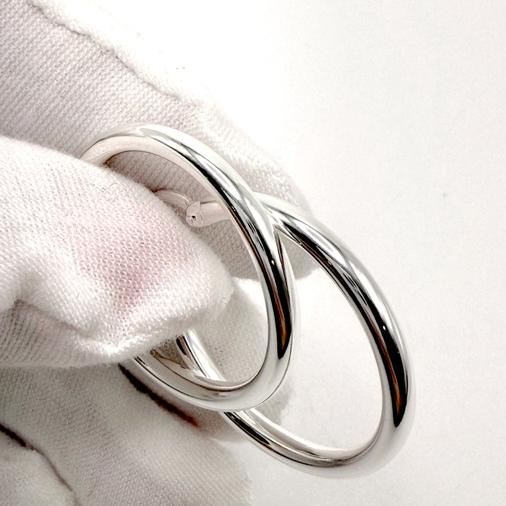 .925 Sterling Silver 3mm x 30mm Tube Hoop Earrings - Picture 11 of 13